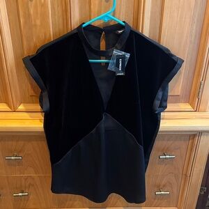 Express Black Velvet Blouse